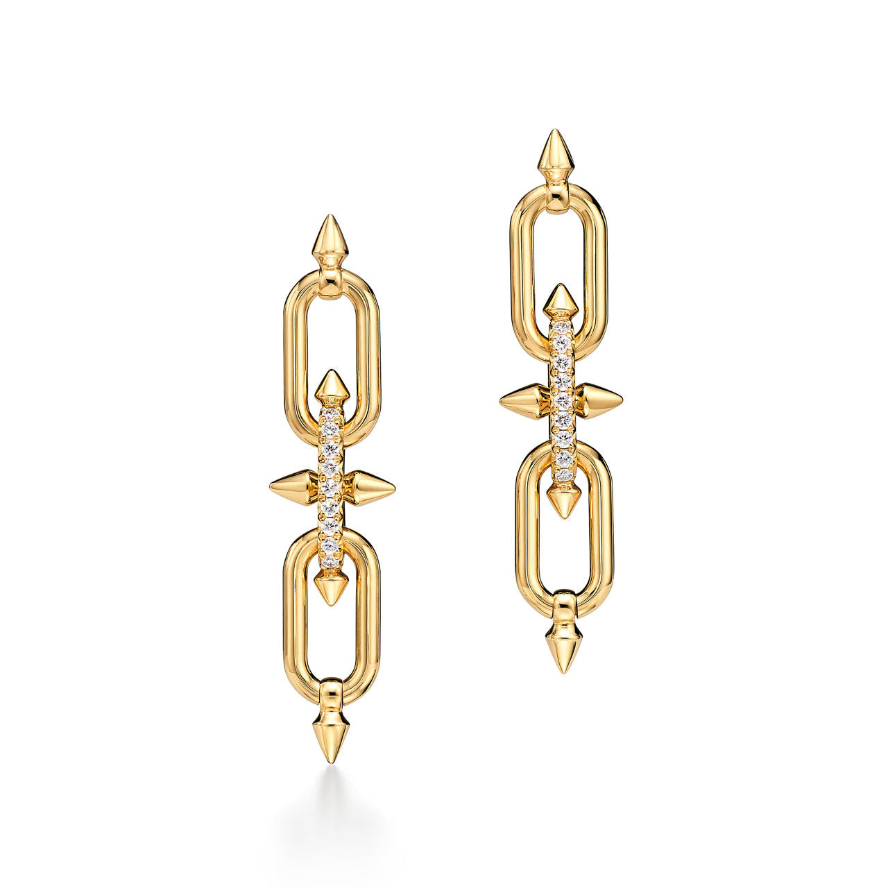 Boucles d’oreilles en or jaune 18 carats et diamants