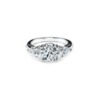 Tiffany Trois pierres Bague de fiançailles en platine 950 millièmes ornée de pierres latérales taille poire