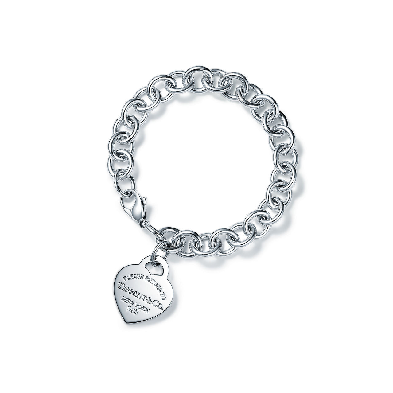 Bracelet Charm Plaque Cœur en argent 925 millièmes