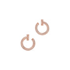 Boucles d’oreilles créoles ouvertes T1 en or rose et diamants