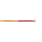 Bracelet ligne pierres de couleurs or rose 750/1000e