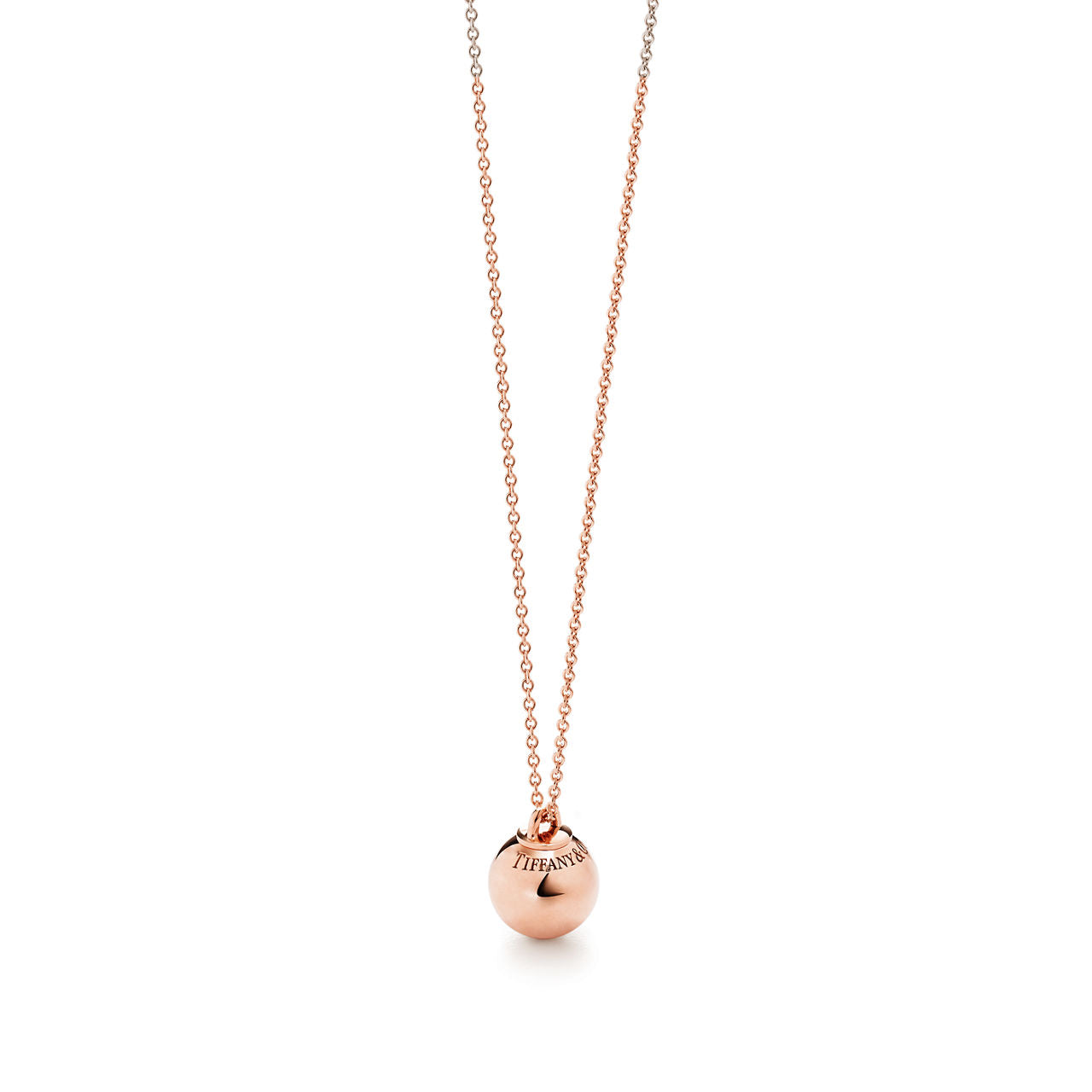 Pendentif Ball en or rose 18 carats. 12,75 mm.