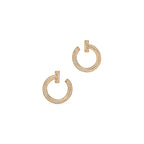 Boucles d’oreilles créoles ouvertes T1 en or 18 carats et diamants