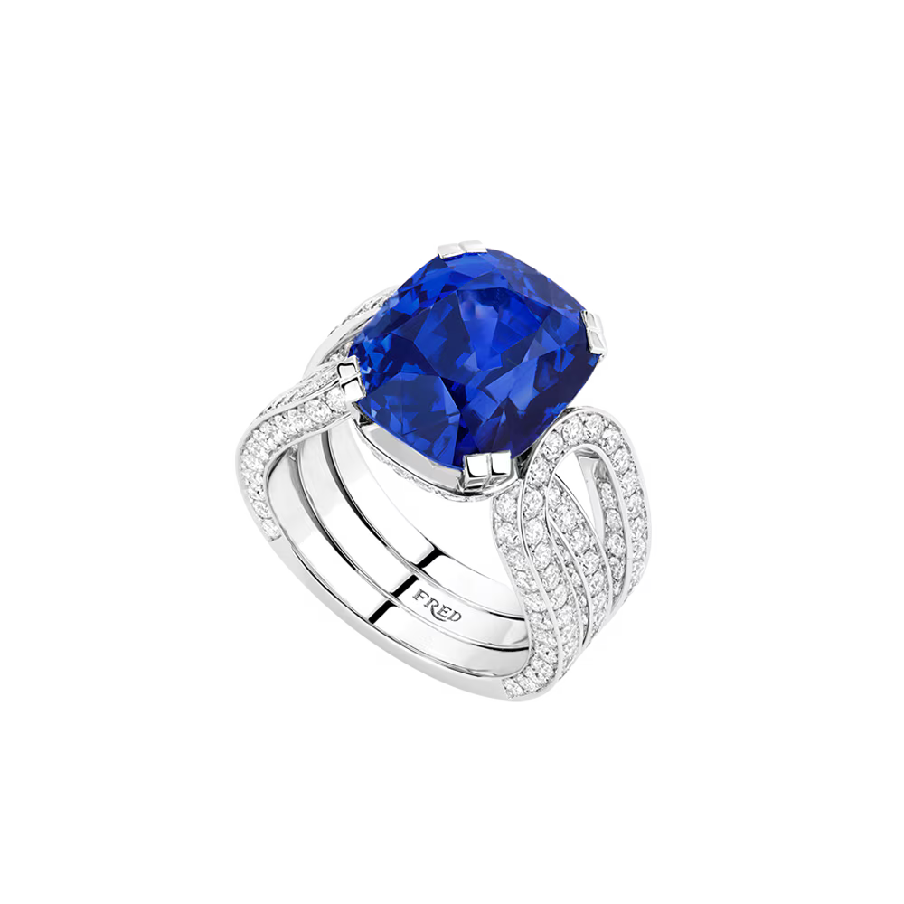 Bague 1936, saphir bleu