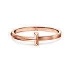 Bracelet jonc à charnière large T1 en or rose