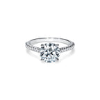 Tiffany Novo® Bague de fiançailles taille brillant avec anneau en platine 950 millièmes pavé de diamants