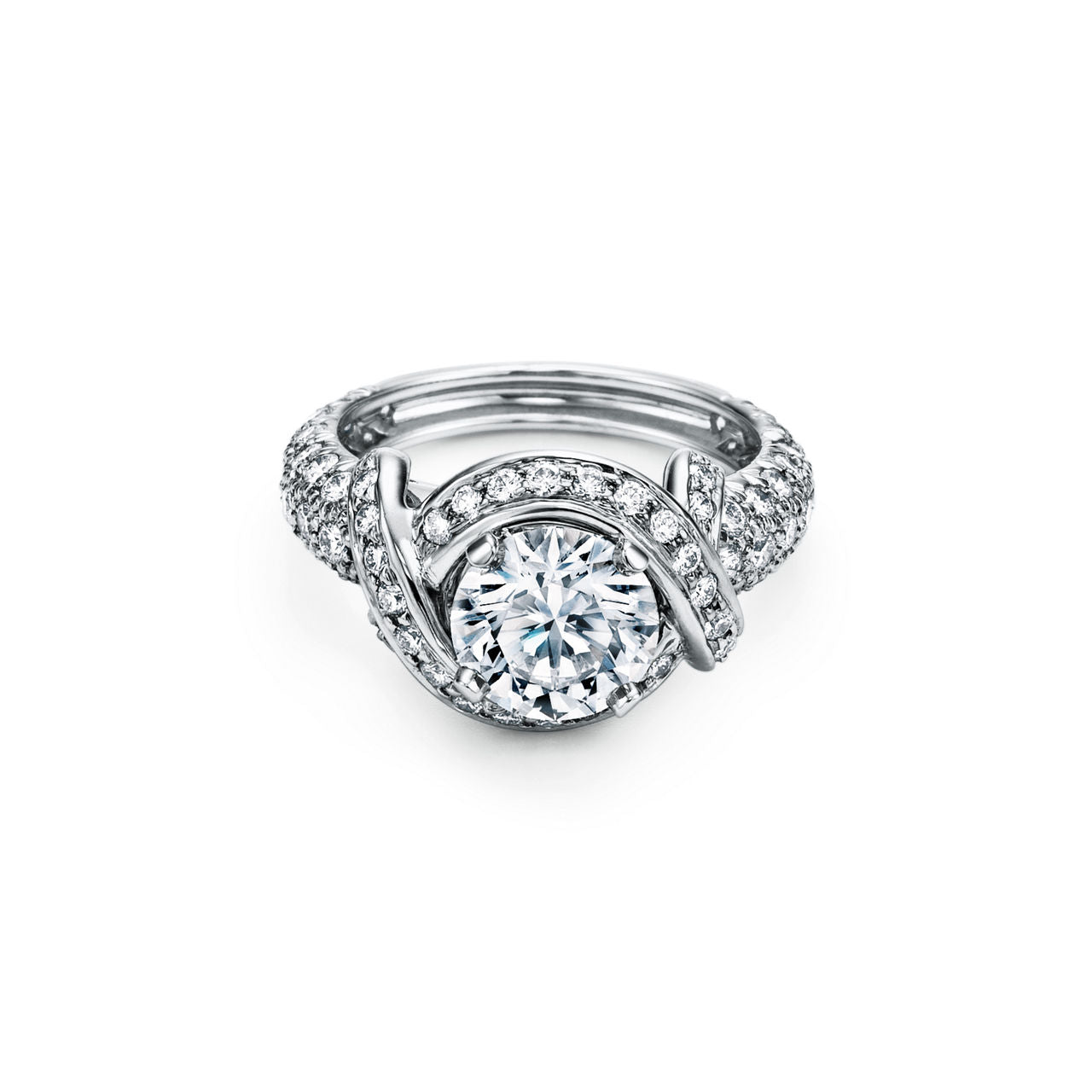 Tiffany & Co. Schlumberger® Bague de fiançailles taille brillant avec anneau en platine 950 millièmes et diamants