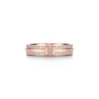 Tiffany T Bague étroite en pavé de diamants en or rose