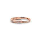 Tiffany Lock Bague en or rose 18 carats et pavé de diamants