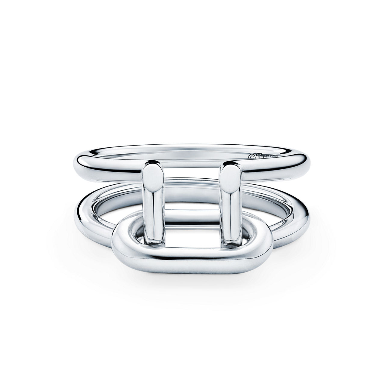 Tiffany HardWear Bague à deux rangs en argent 925 millièmes