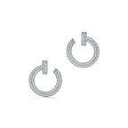 Boucles d’oreilles créoles ouvertes T1 en or blanc 18 carats et diamants
