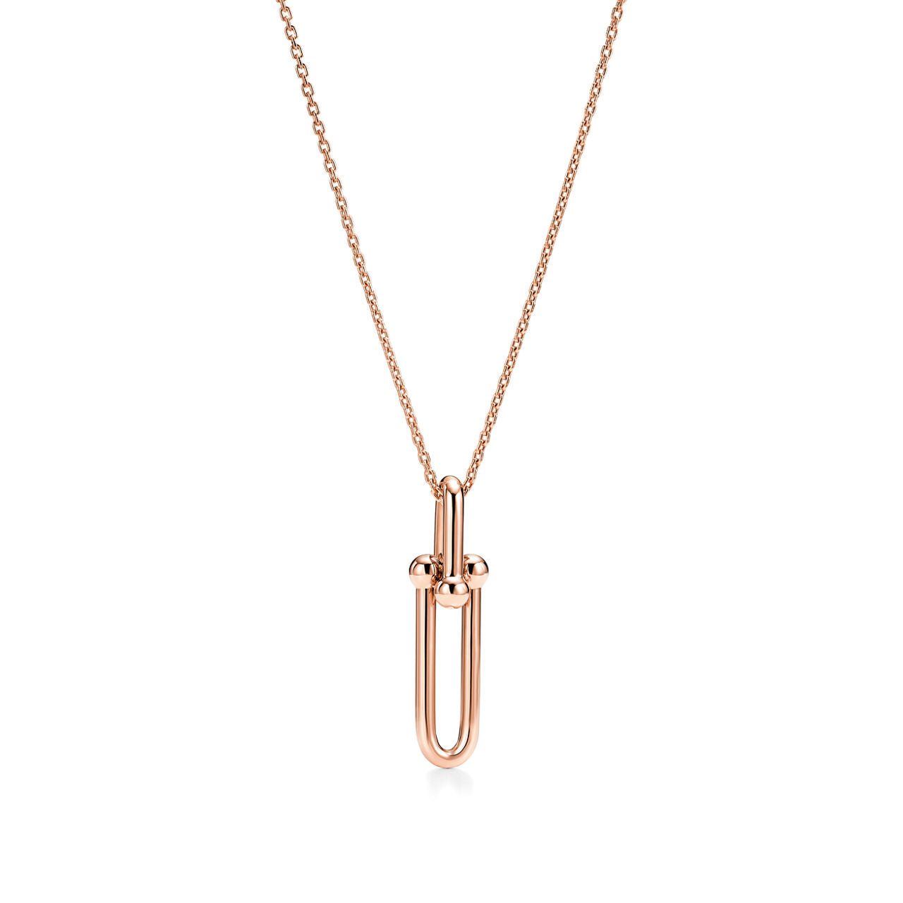Pendentif à maillons allongés en or rose