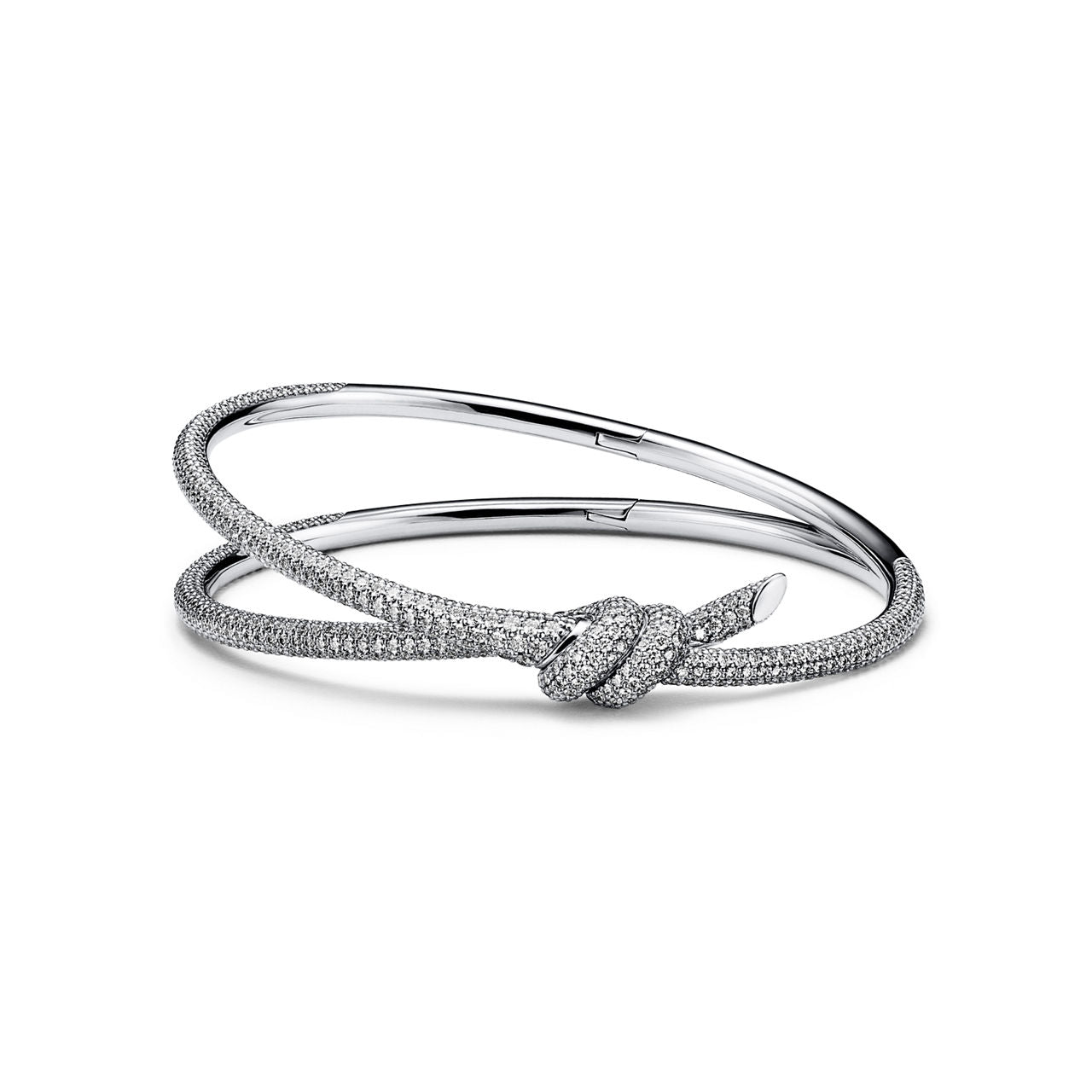 Bracelet double rang en or blanc 18 carats et diamants