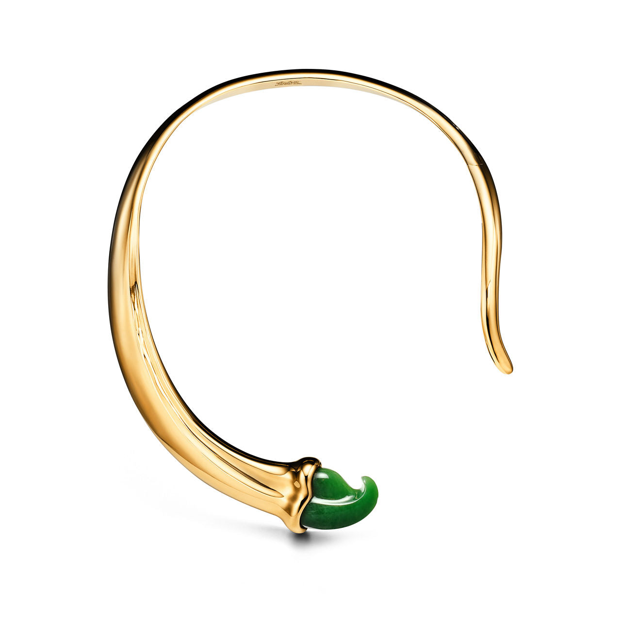 Collier Griffe en or jaune 18 carats et jade néphrite vert