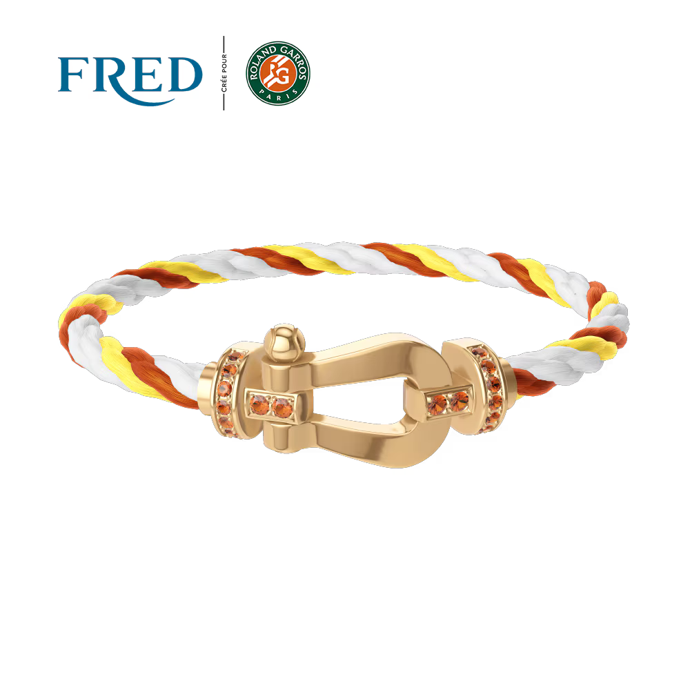 Bracelet Force 10 #FREDxRolandGarros, grand modèle, semi-pavé