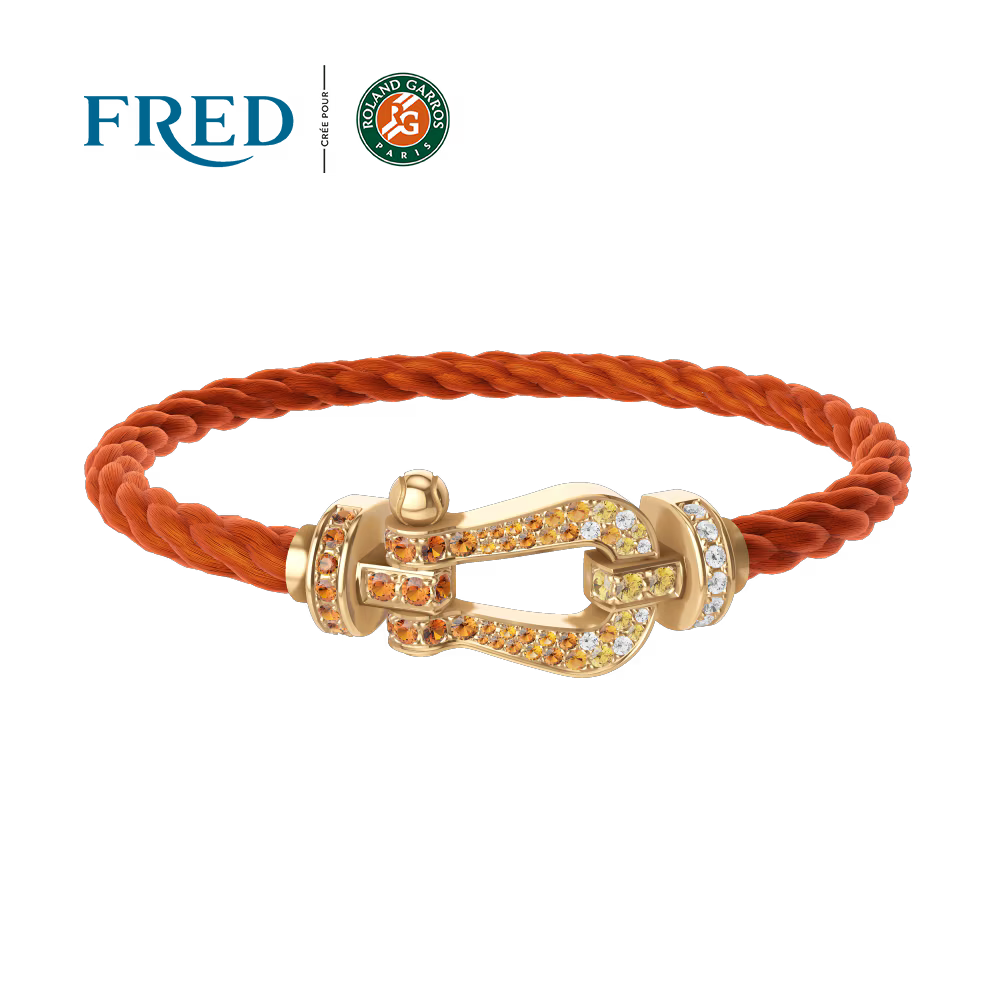 Bracelet Force 10 #FREDxRolandGarros, grand modèle, pavé
