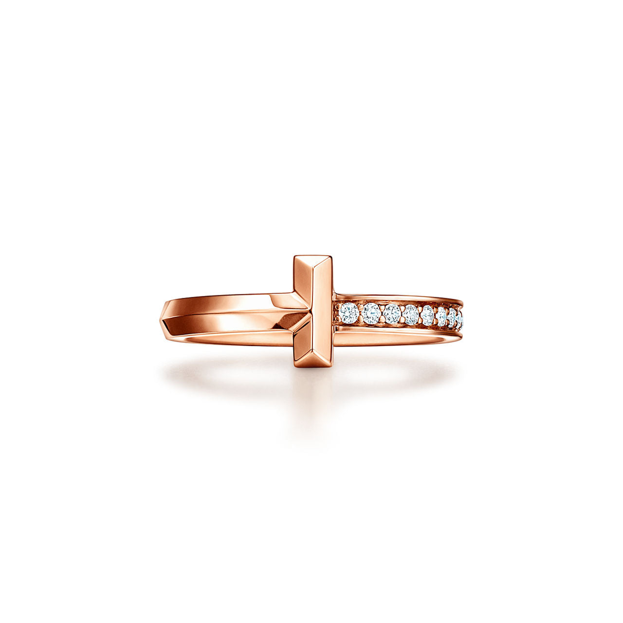 Tiffany T Bague T1 en or rose et diamants