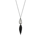 Collier Bean avec finition blanche sur argent 925 millièmes