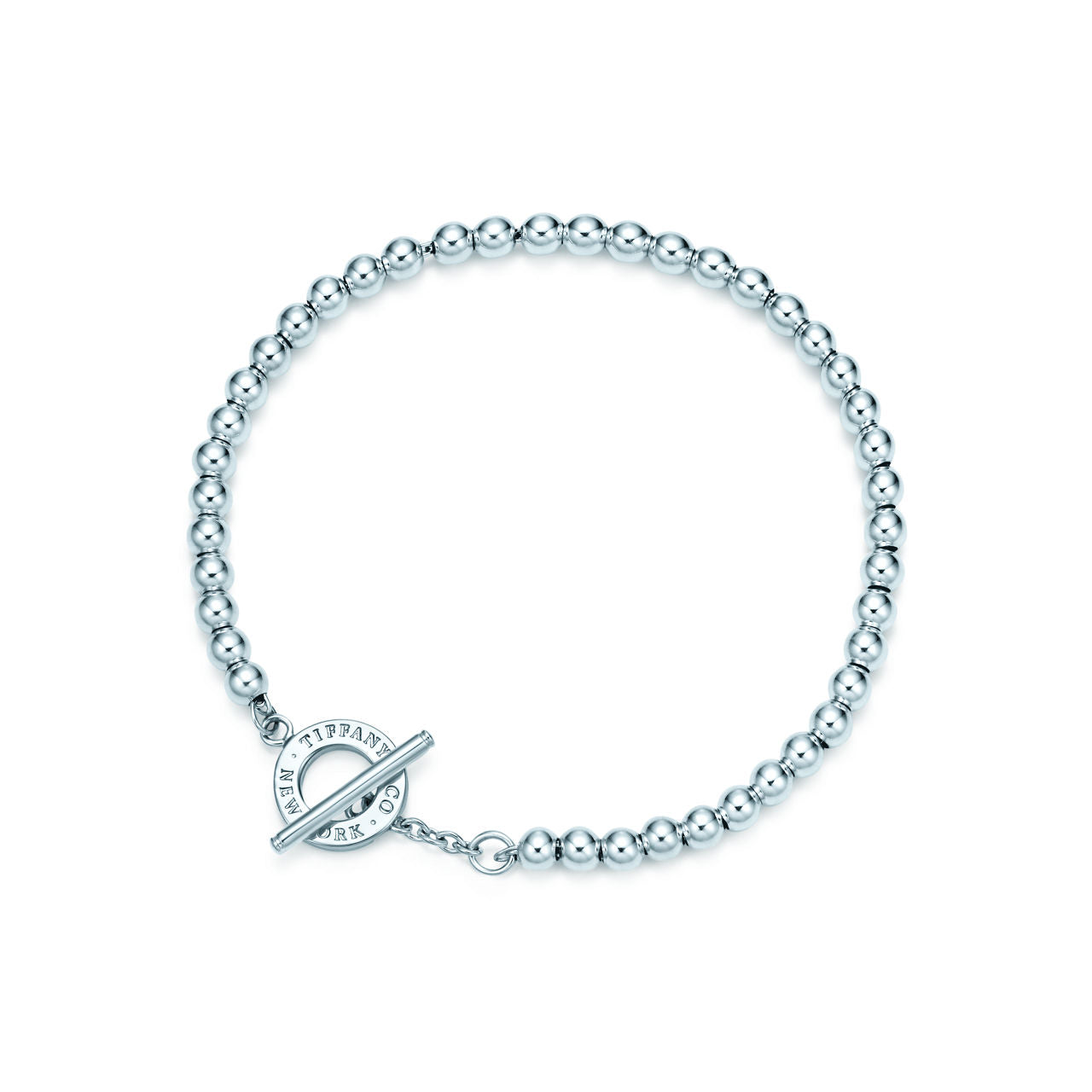 Bracelet de perles à clavier en argent 925 millièmes, 4 mm