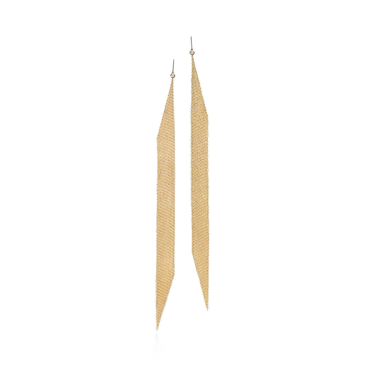 Boucles d’oreilles Maille en or jaune 18 carats et diamants