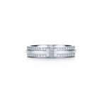 Tiffany T Bague étroite en pavé de diamants en or blanc 18 carats
