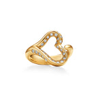 Elsa Peretti® Bague Open Heart en or jaune 18 carats pavé de diamants