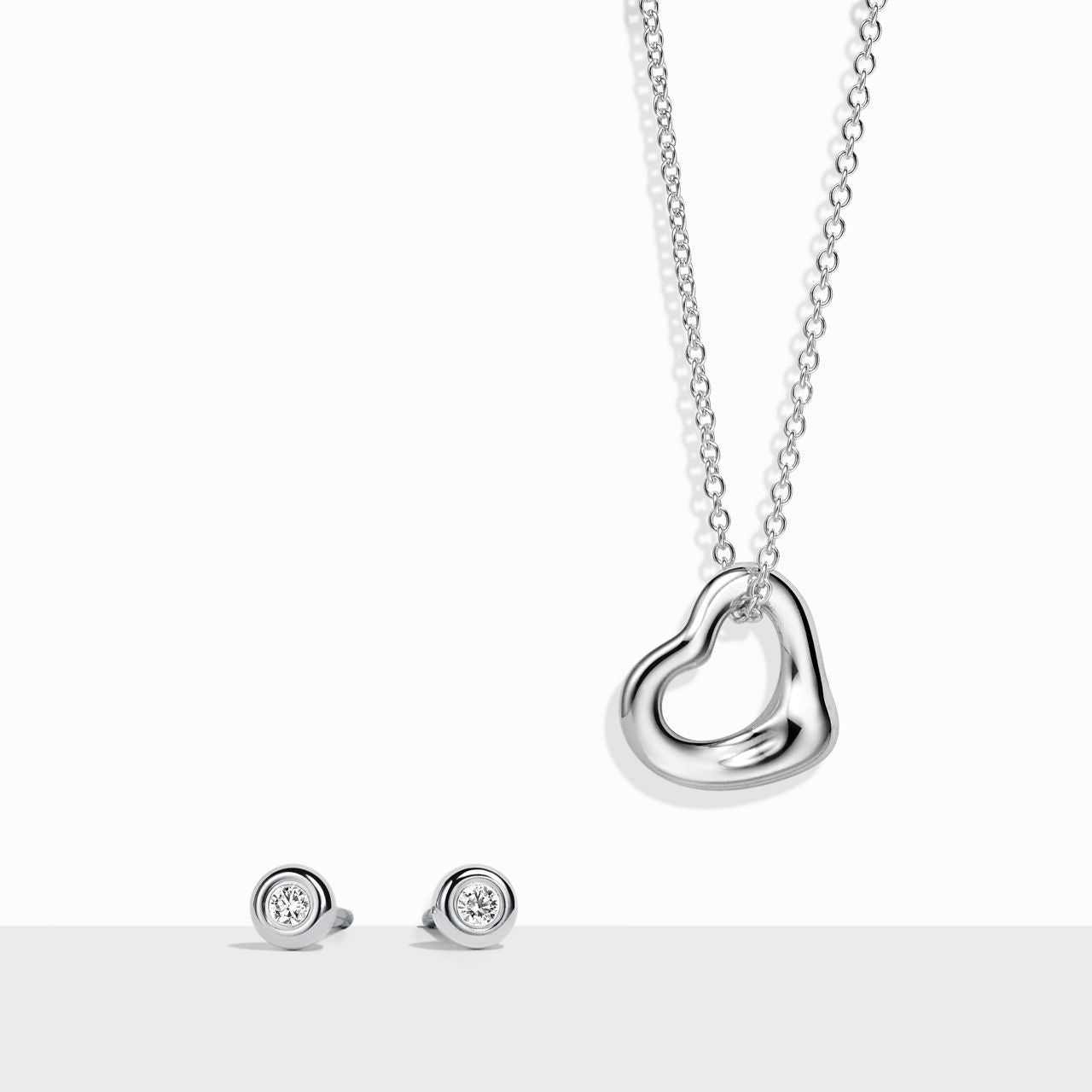 Parure Open Heart et Diamonds by the Yard® en argent 925 millièmes