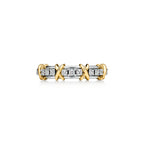 Sixteen Stone par Tiffany Bague en platine, or jaune et diamants, style étroit