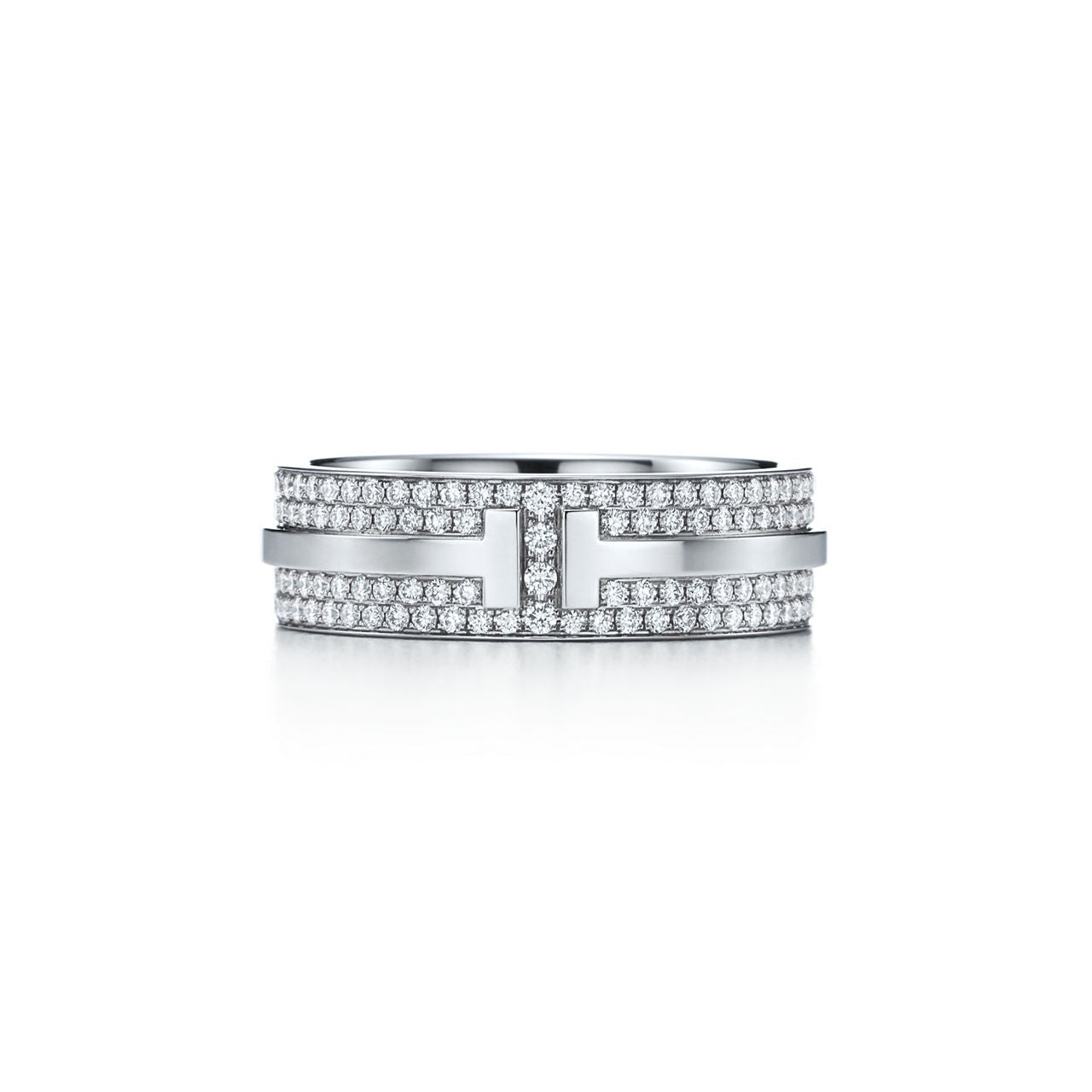 Tiffany T Bague large pavé de diamants