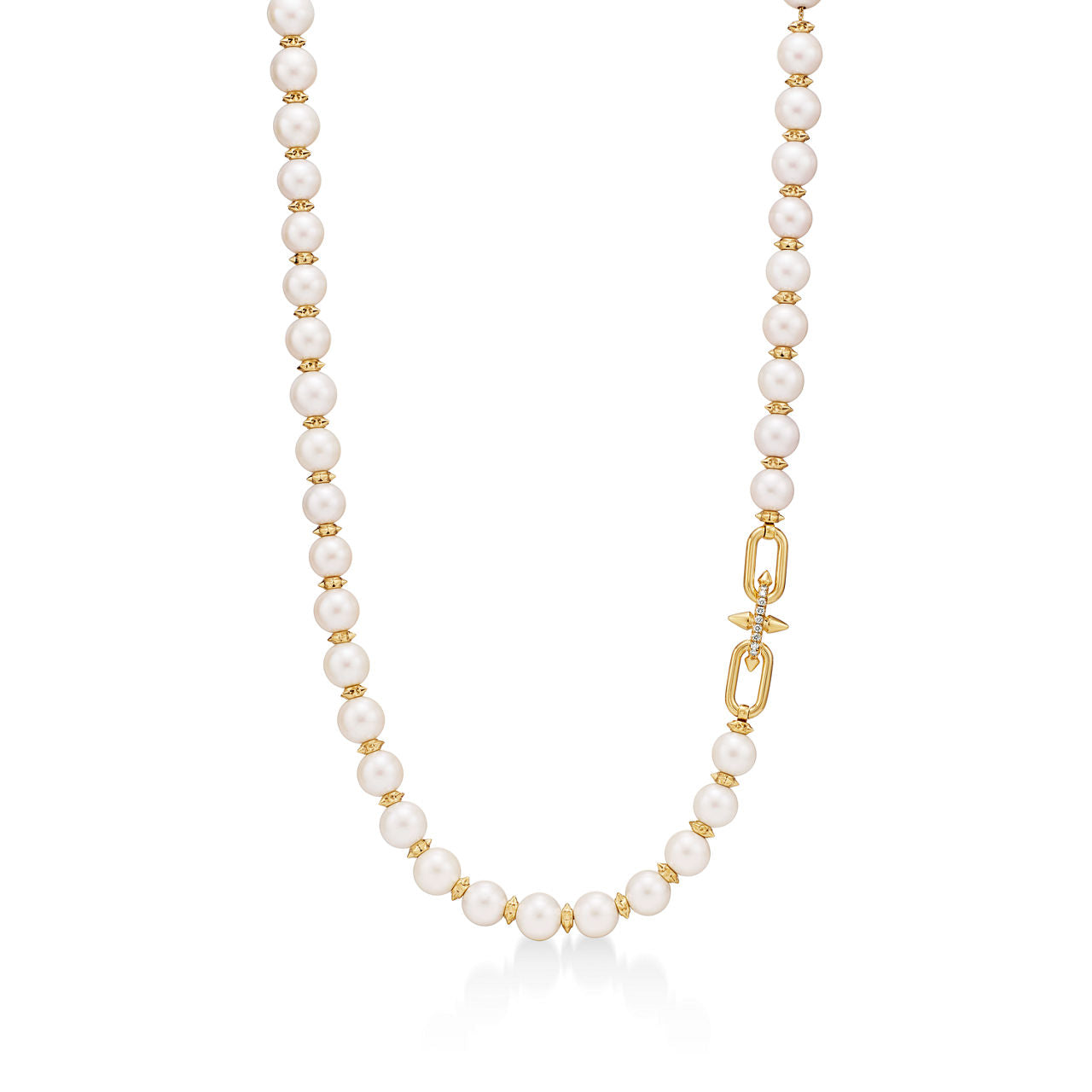 Collier Perles en or jaune et diamants