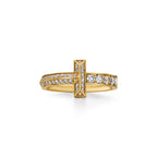 Tiffany T Bague étroite T1 en or jaune 18 carats et diamants