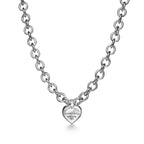 Collier Full Heart avec fermoir à bascule en argent 925 millièmes