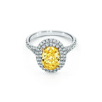 Tiffany Soleste Bague de fiançailles double halo en platine 950 millièmes ornée d’un diamant jaune taille ovale