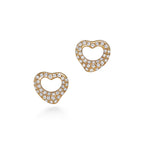 Boucles d’oreilles Open Heart en or jaune 18 carats et pavé de diamants