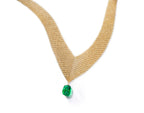 Collier de soirée Maille en or 18 carats et perle en émeraude polie