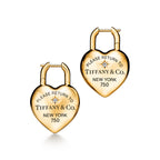 Boucles d’oreilles Cœur plein en or jaune 18 carats et diamants