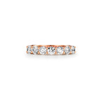 Tiffany Forever Alliance en or rose 18 carats et demi-tour de diamants. 3,5 mm.