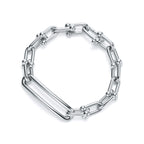 Bracelet à maillons allongés en argent 925 millièmes