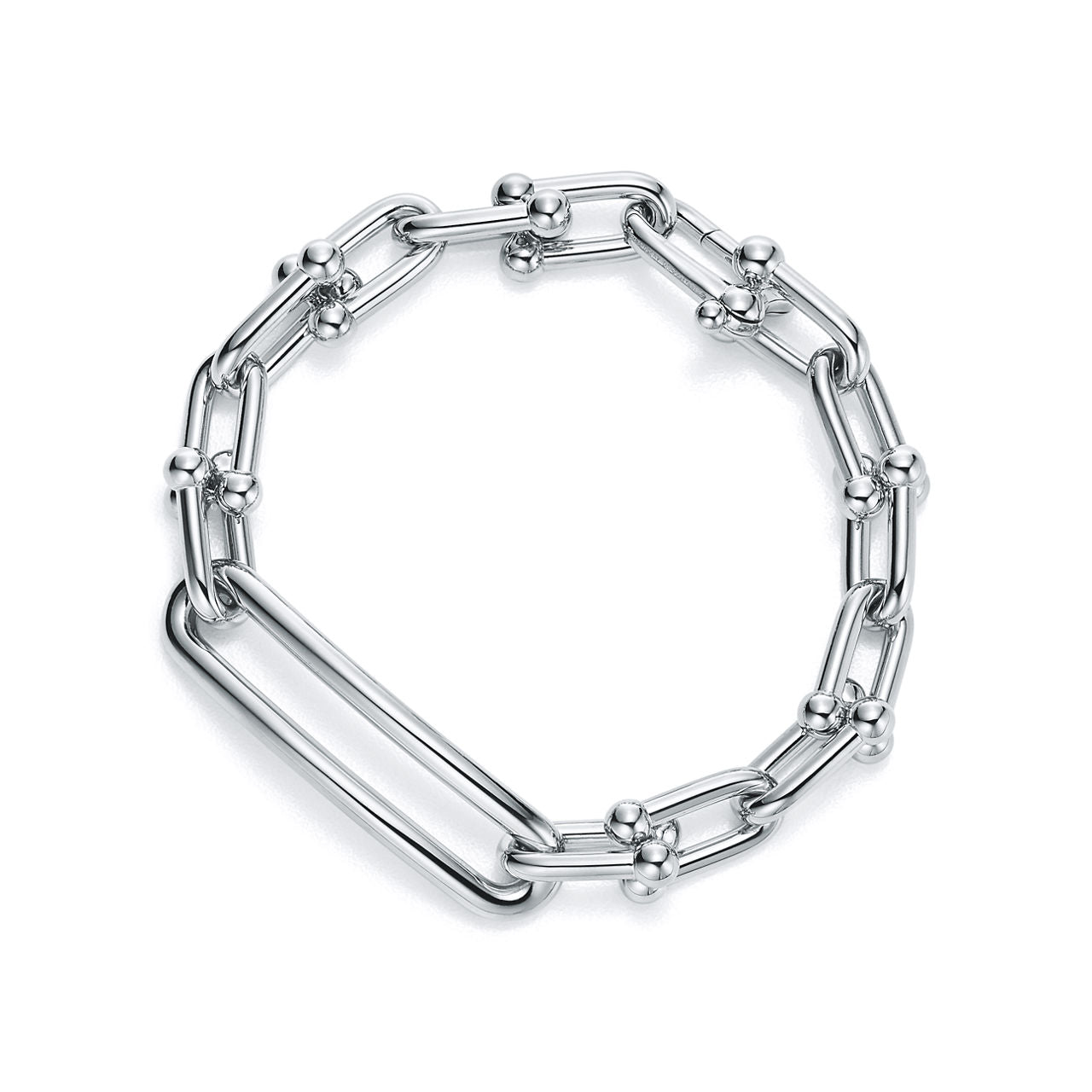 Bracelet à maillons allongés en argent 925 millièmes