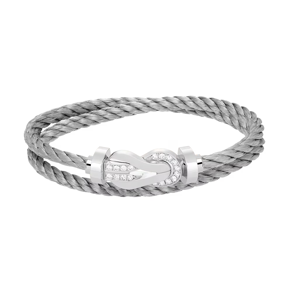 Bracelet Chance Infinie, grand modèle, semi-pavé