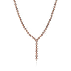 Collier goutte d’eau motif vigne en or rose 18 carats et diamants