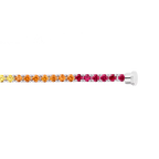 Bracelet ligne pierres de couleurs or blanc 750/1000e