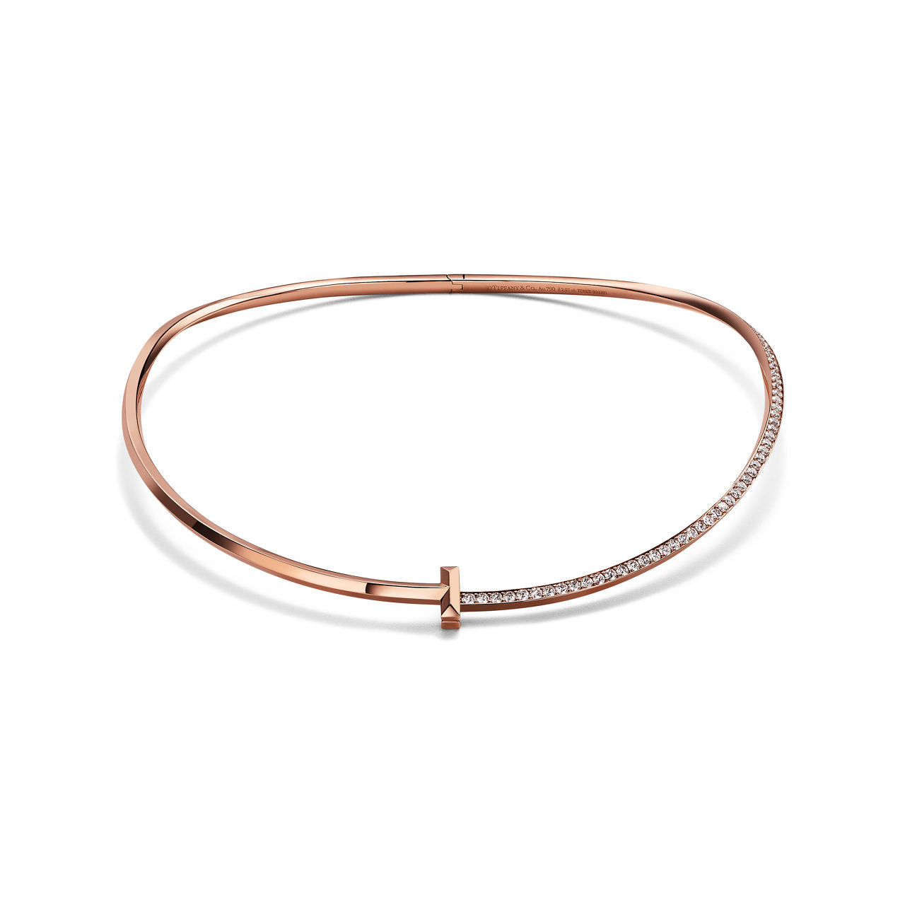 Demi-collier en diamants T1 en or rose