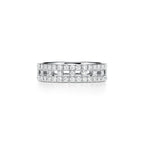 Tiffany T Bague True large en or blanc 18 carats et pavé de diamants
