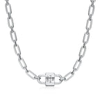 Collier cadenas à double anse en argent 925 millièmes. Medium.