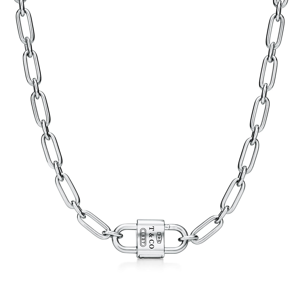 Collier cadenas à double anse en argent 925 millièmes. Medium.