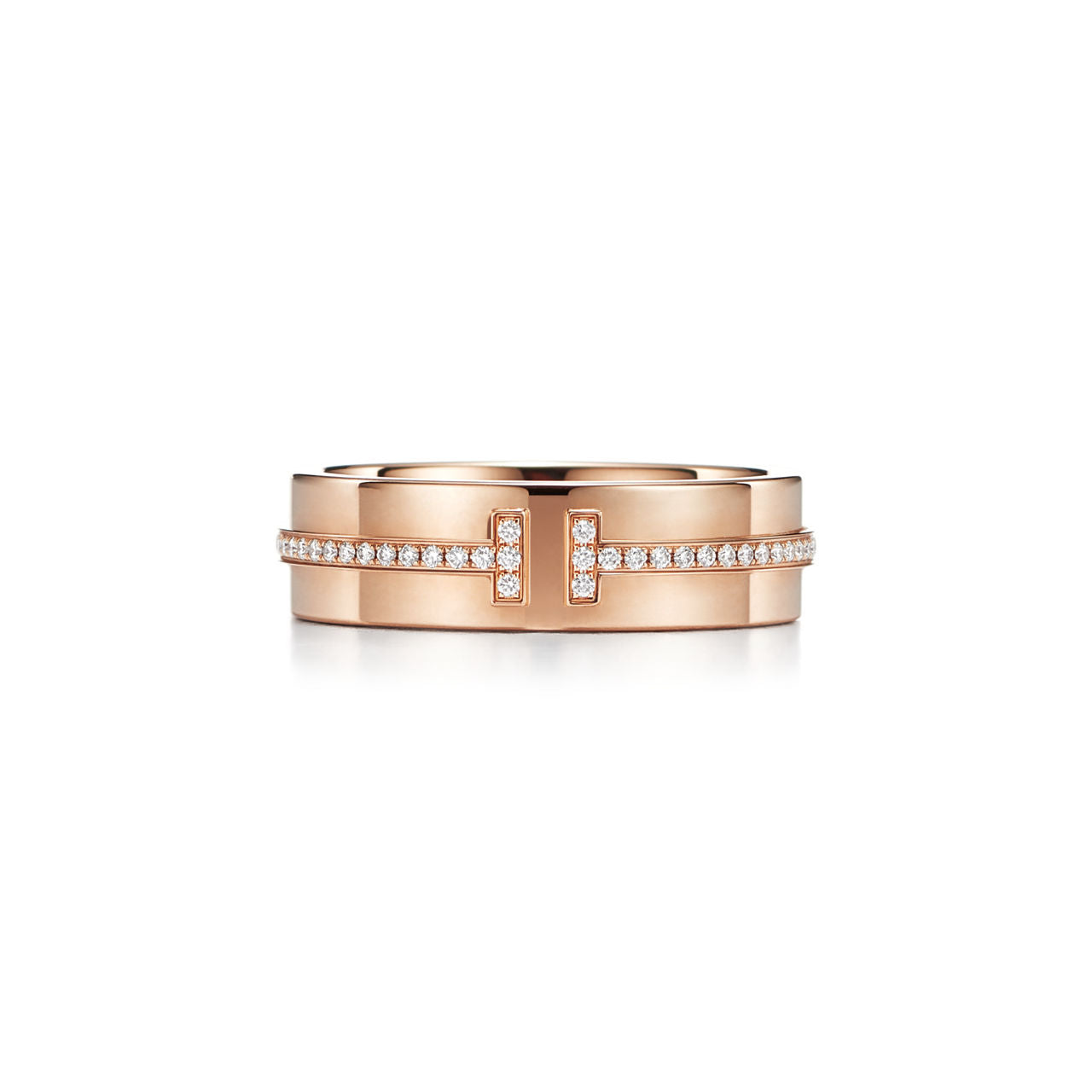 Tiffany T Bague en diamants large en or rose