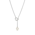 Collier Lasso Open Heart en argent 925 millièmes et perle