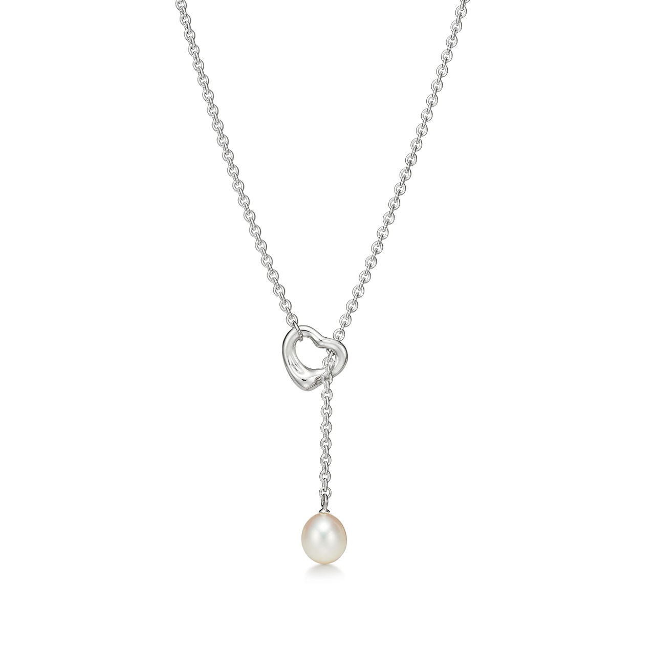 Collier Lasso Open Heart en argent 925 millièmes et perle