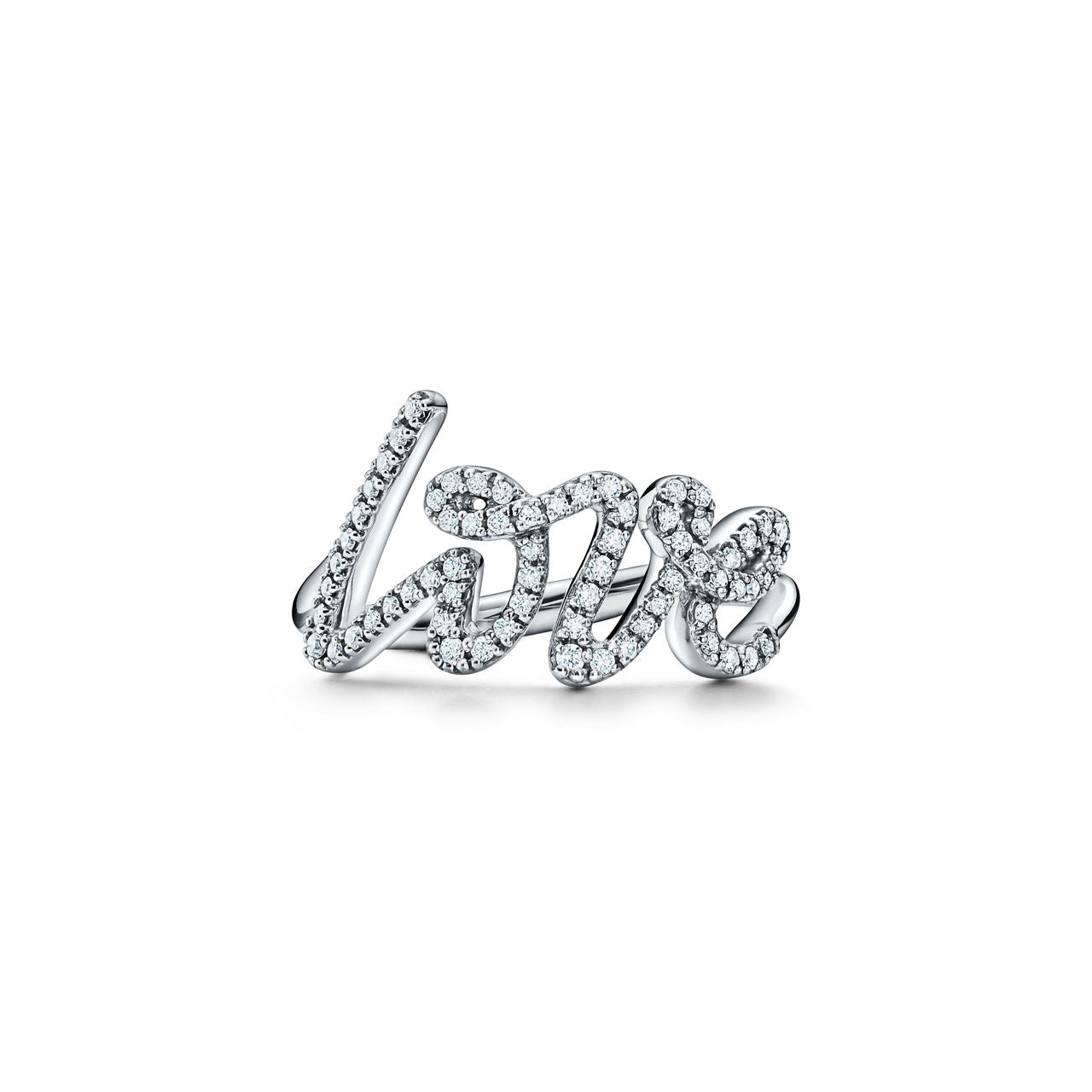 Paloma’s Graffiti Bague Love en or blanc 18 carats et diamants. Small.